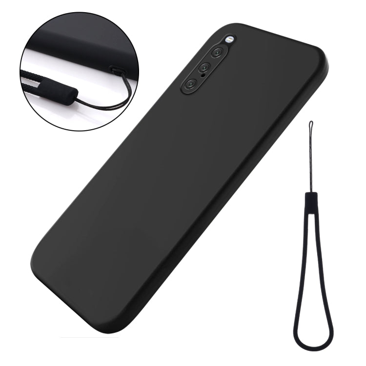 For Sony Xperia 10 V Pure Color Liquid Silicone Shockproof Phone Case(Black)