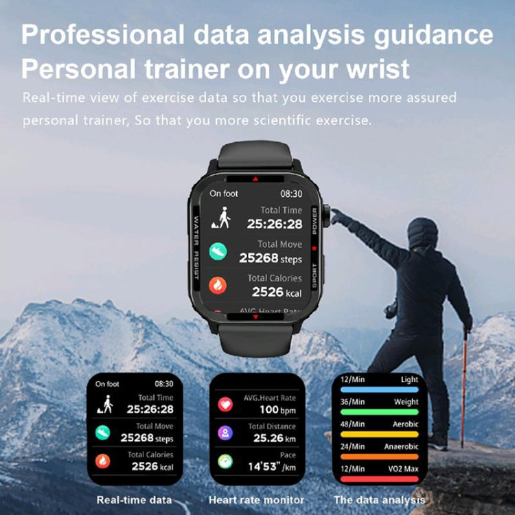 G96 1.85 inch HD Square Screen Rugged Smart Watch Support Bluetooth Calling/Heart Rate Monitoring/Blood Oxygen Monitoring(Green) - Smart Watches by PMC TechLife | Online Shopping South Africa | PMC TechLife