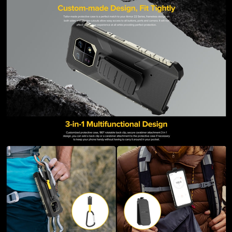 For Ulefone Armor 22 Ulefone Back Clip Phone Case with Carabiner(Black) - Ulefone Cases by Ulefone | Online Shopping South Africa | PMC Jewellery | Buy Now Pay Later Mobicred