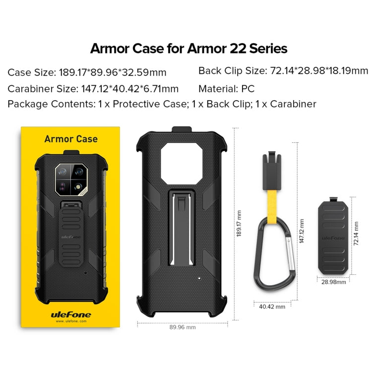 For Ulefone Armor 22 Ulefone Back Clip Phone Case with Carabiner(Black) - Ulefone Cases by Ulefone | Online Shopping South Africa | PMC Jewellery | Buy Now Pay Later Mobicred
