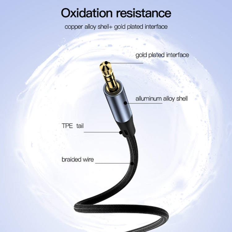Yesido YAU39 3.5mm Male to 3.5mm Male AUX Audio Adapter Cable(Black)