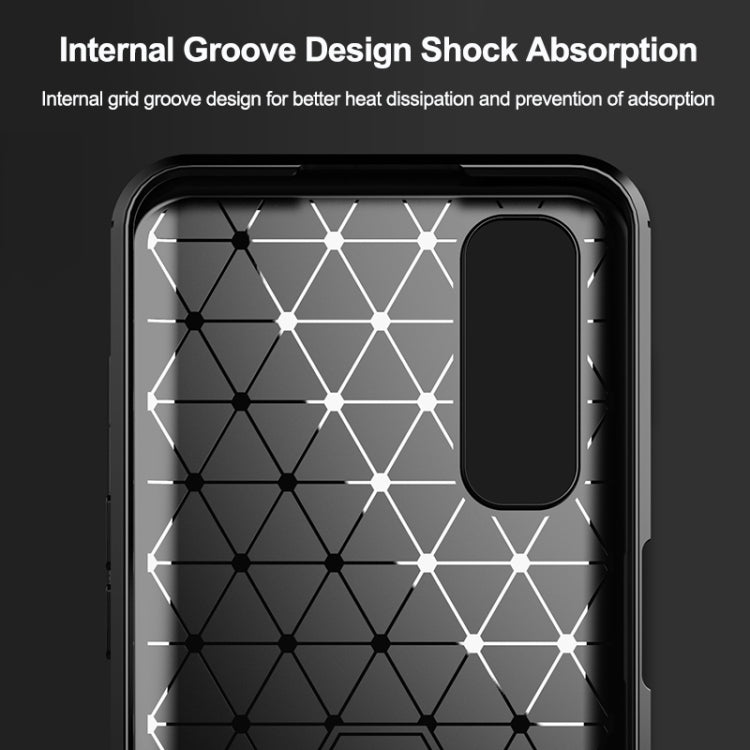 For Realme 7 Brushed Texture Carbon Fiber TPU Phone Case(Blue) - free shipping - PMC TechLife - Order now!