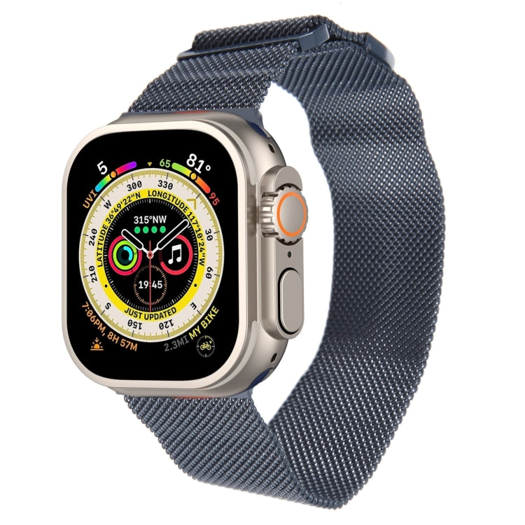 For Apple Watch SE 2023 44mm Milanese Metal Magnetic Watch Band(Midnight Blue)