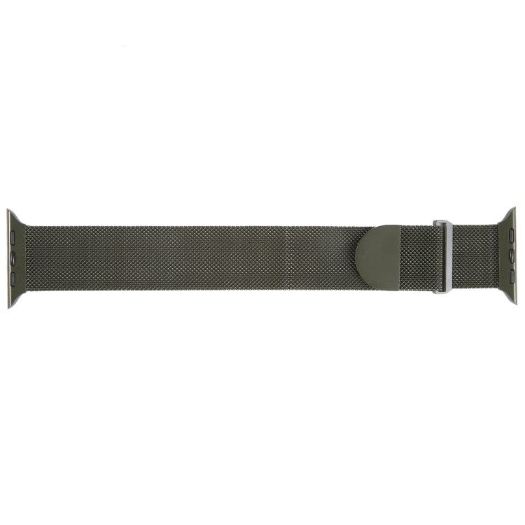 For Apple Watch 9 45mm Milanese Metal Magnetic Watch Band(Army Green)