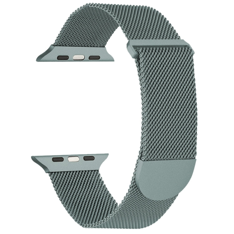 For Apple Watch 9 41mm Milanese Metal Magnetic Watch Band(Army Green)