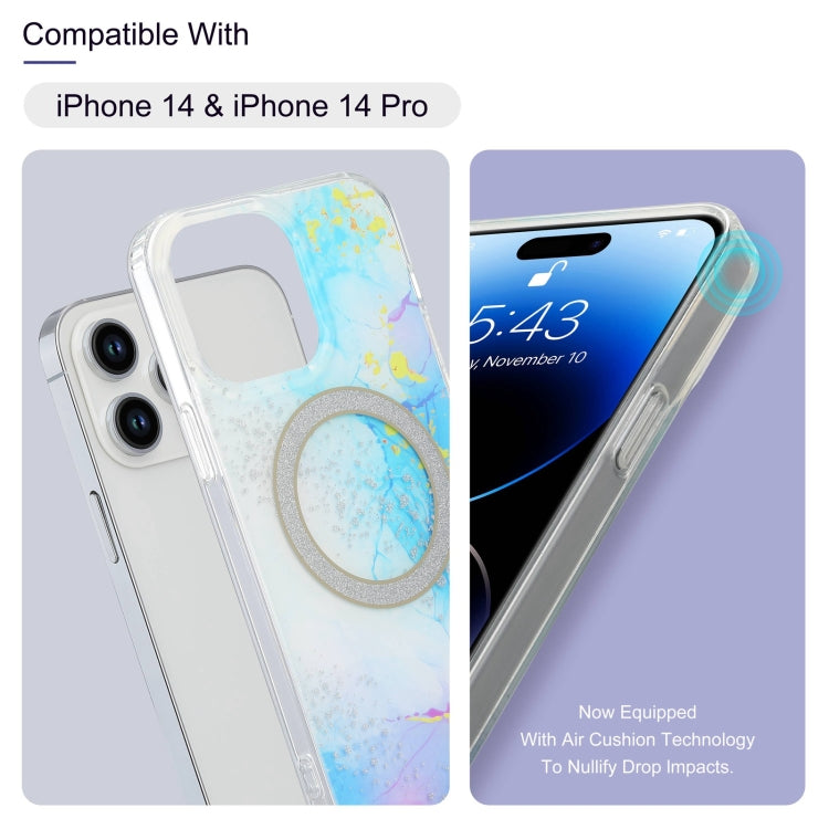 For iPhone 12 Pro Max Dual-side IMD Marble Magsafe Phone Case(White)