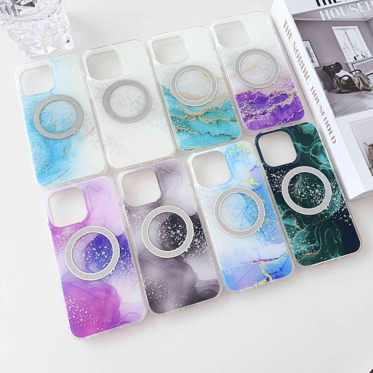 For iPhone 12 Pro Max Dual-side IMD Marble Magsafe Phone Case(White)