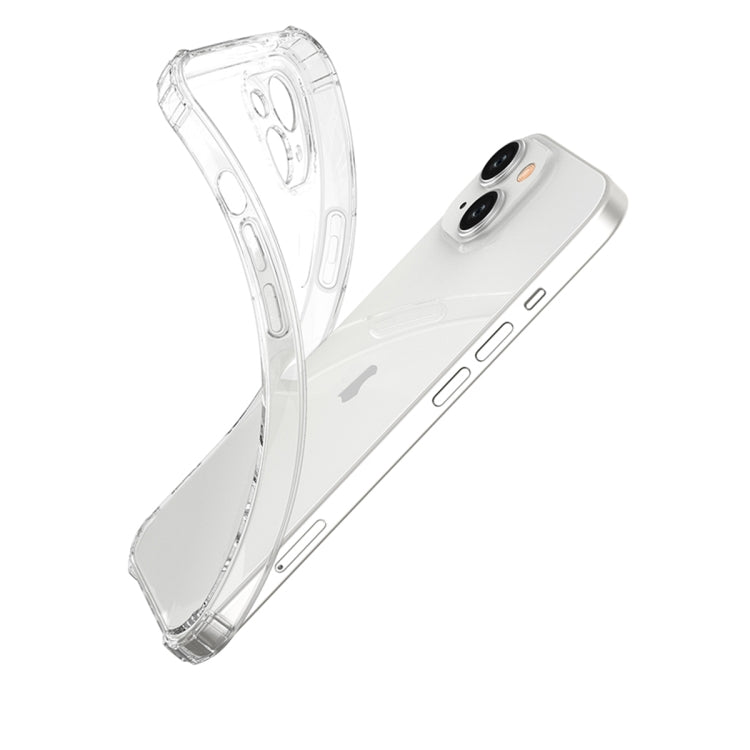For iPhone 15 Plus Four-Corner Shockproof Clear TPU Phone Case(Transparent)