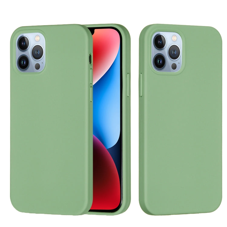 For iPhone 15 Pro Max Solid Color Silicone Phone Case(Mint Green)