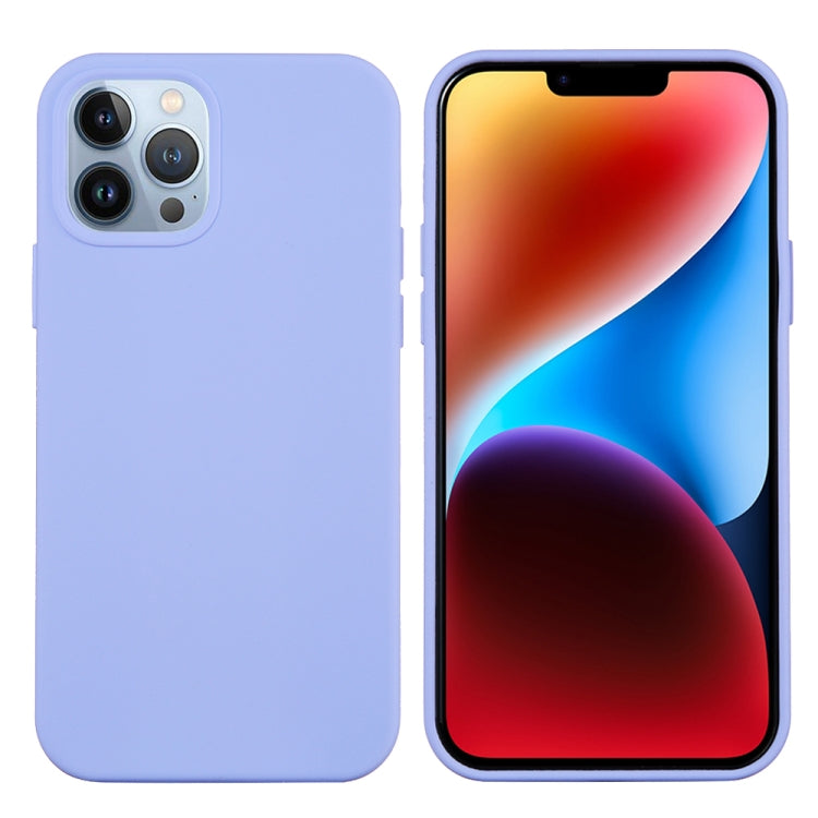 For iPhone 15 Pro Max Solid Color Silicone Phone Case(Purple)