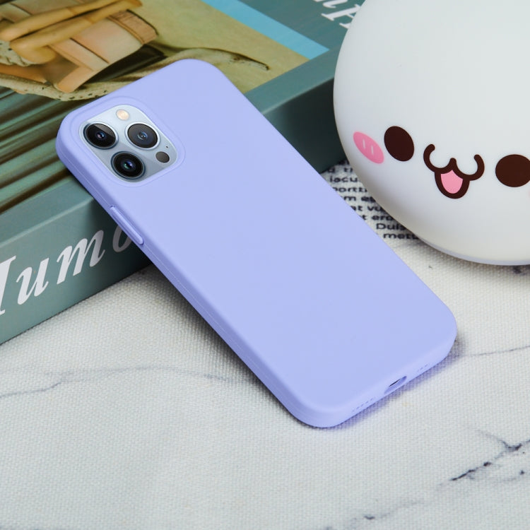 For iPhone 15 Pro Max Solid Color Silicone Phone Case(Purple)