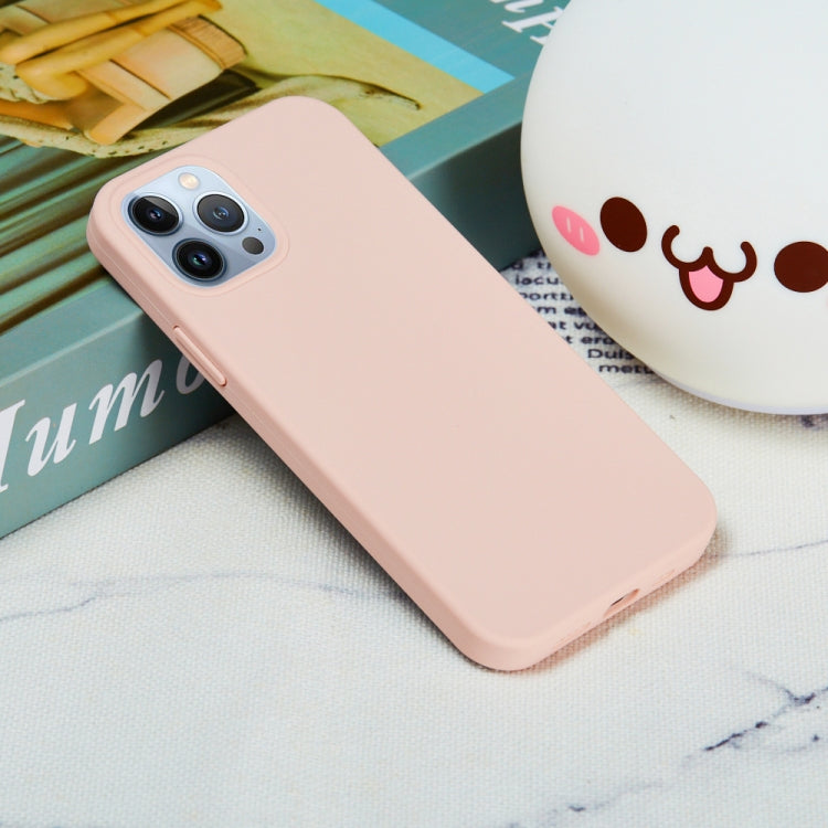 For iPhone 15 Pro Max Solid Color Silicone Phone Case(Sand Pink)