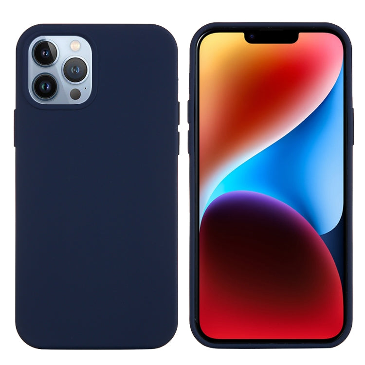 For iPhone 15 Pro Max Solid Color Silicone Phone Case(Midnight Blue)