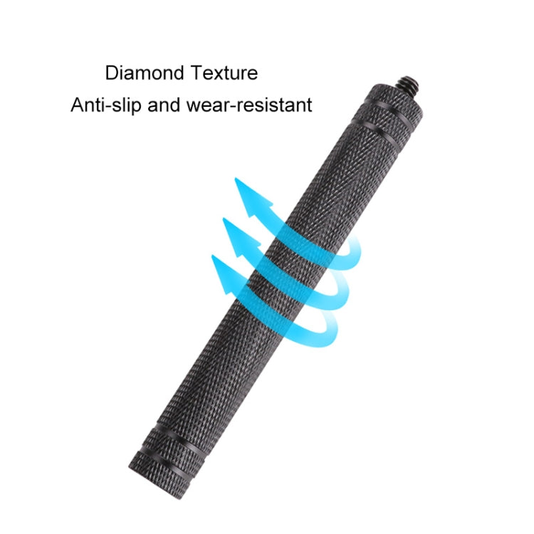 Diamond Texture Aluminum Alloy Extension Rod Tube(Black)