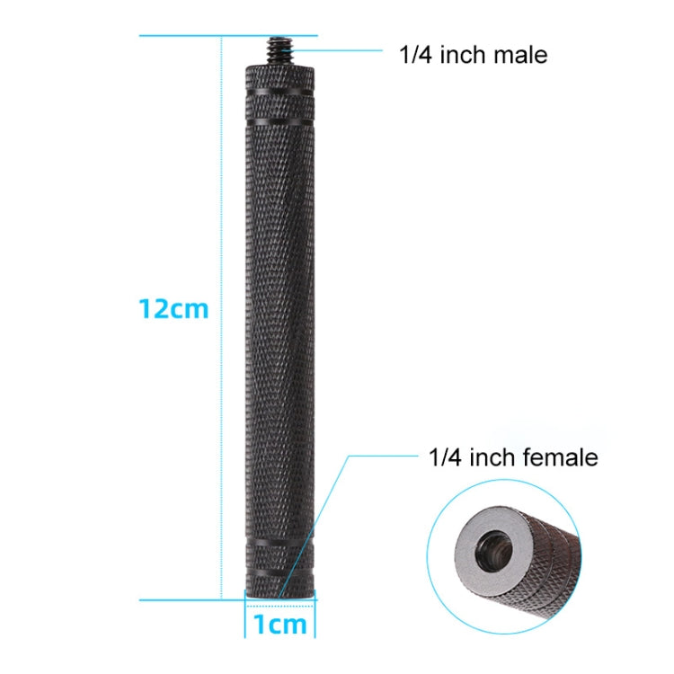 Diamond Texture Aluminum Alloy Extension Rod Tube(Black)