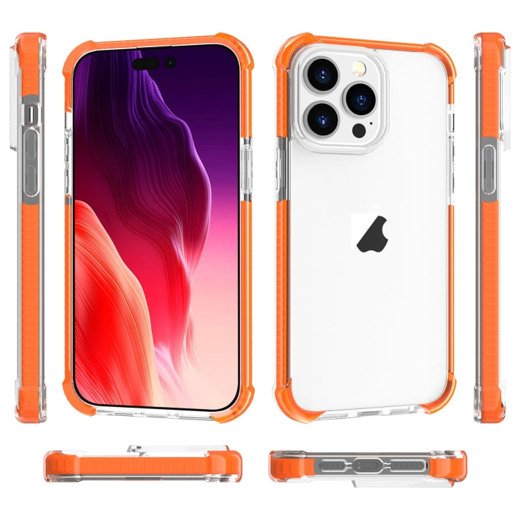 For iPhone 15 Pro Max Four-corner Shockproof TPU + Acrylic Phone Case(Orange)