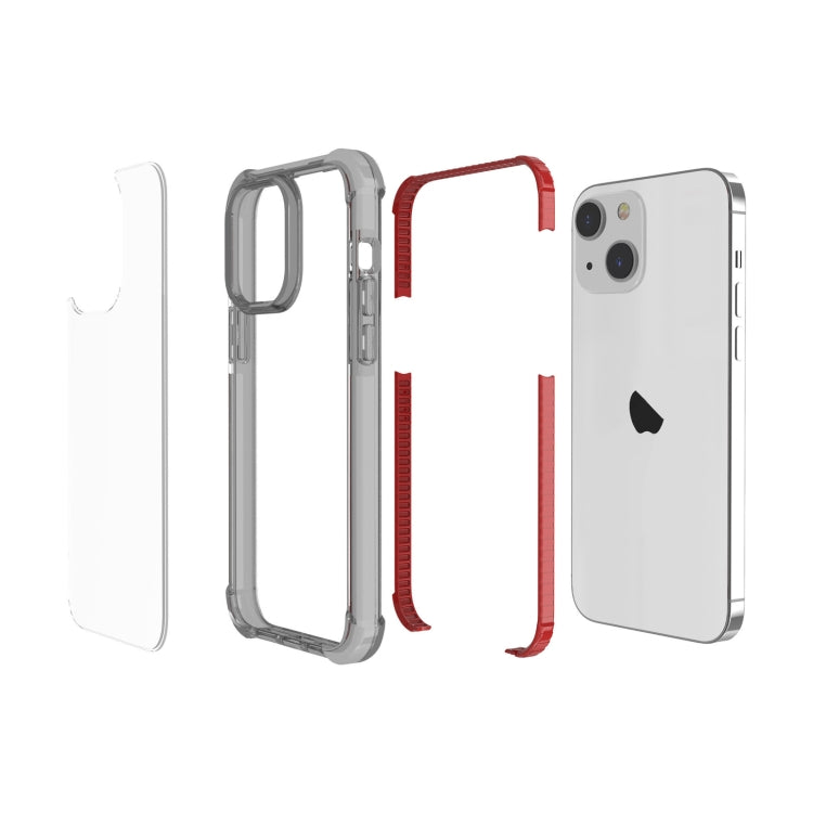 For iPhone 15 Four-corner Shockproof TPU + Acrylic Phone Case(Brown)