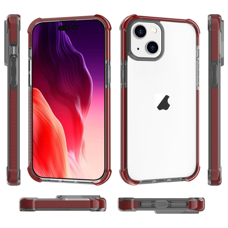 For iPhone 15 Four-corner Shockproof TPU + Acrylic Phone Case(Brown)