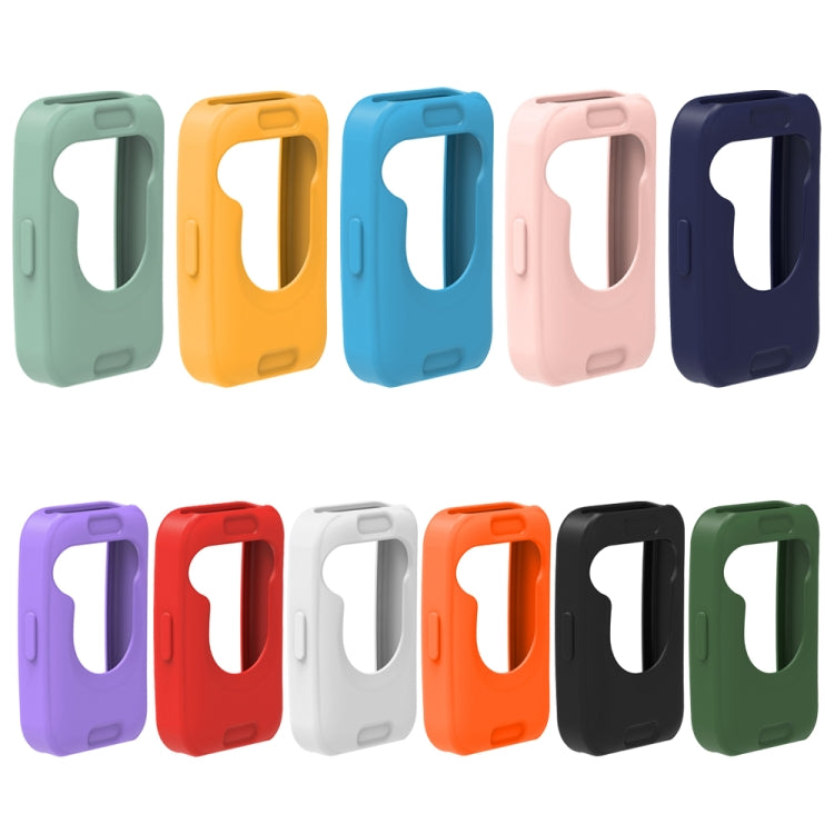 For Huawei Band 8 Silicone Protective Case + Silicone Watch Band Kit(Orange)