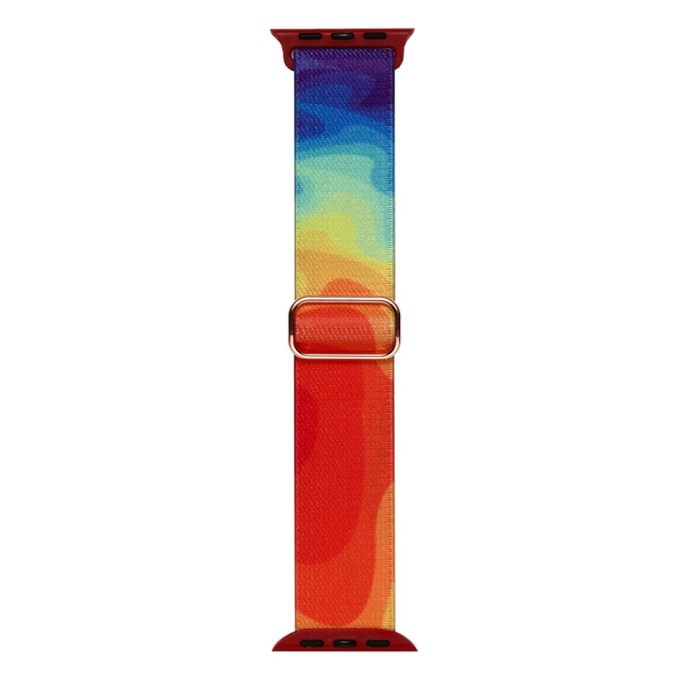 For Apple Watch 5 44mm Painted Pattern Nylon Replacement Watch Band(Liquid Colorful)