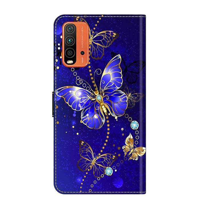 For Xiaomi Redmi 9T Crystal 3D Shockproof Protective Leather Phone Case(Diamond Butterfly)