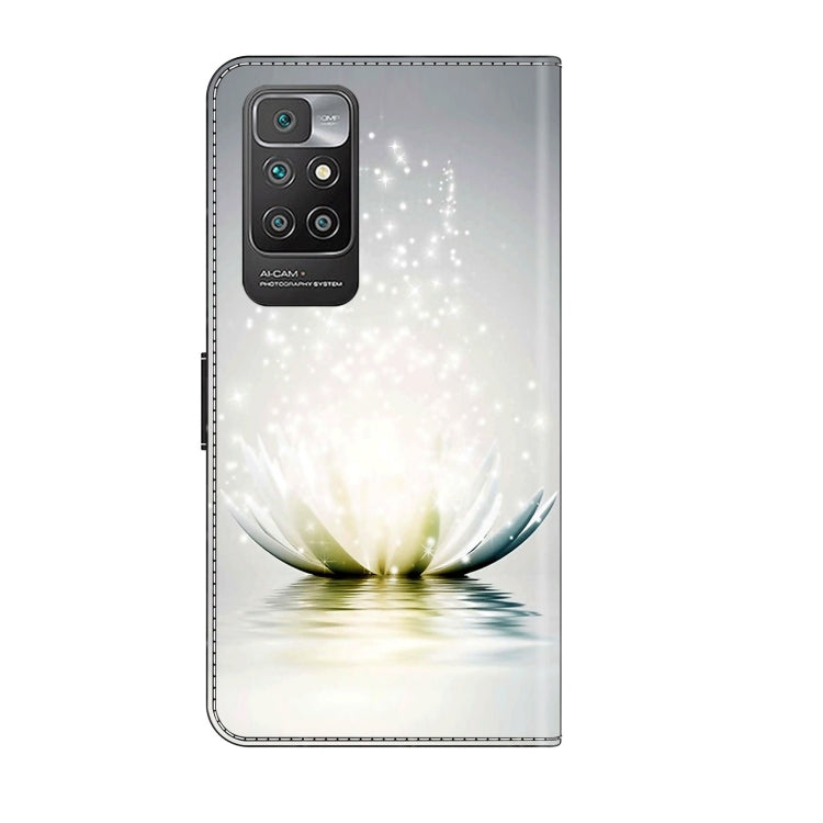 For Xiaomi Redmi 10 Crystal 3D Shockproof Protective Leather Phone Case(Light Lotus)