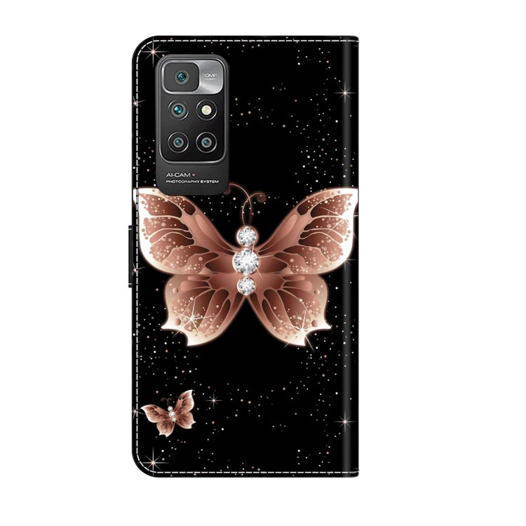 For Xiaomi Redmi 10 Crystal 3D Shockproof Protective Leather Phone Case(Pink Diamond Butterfly)