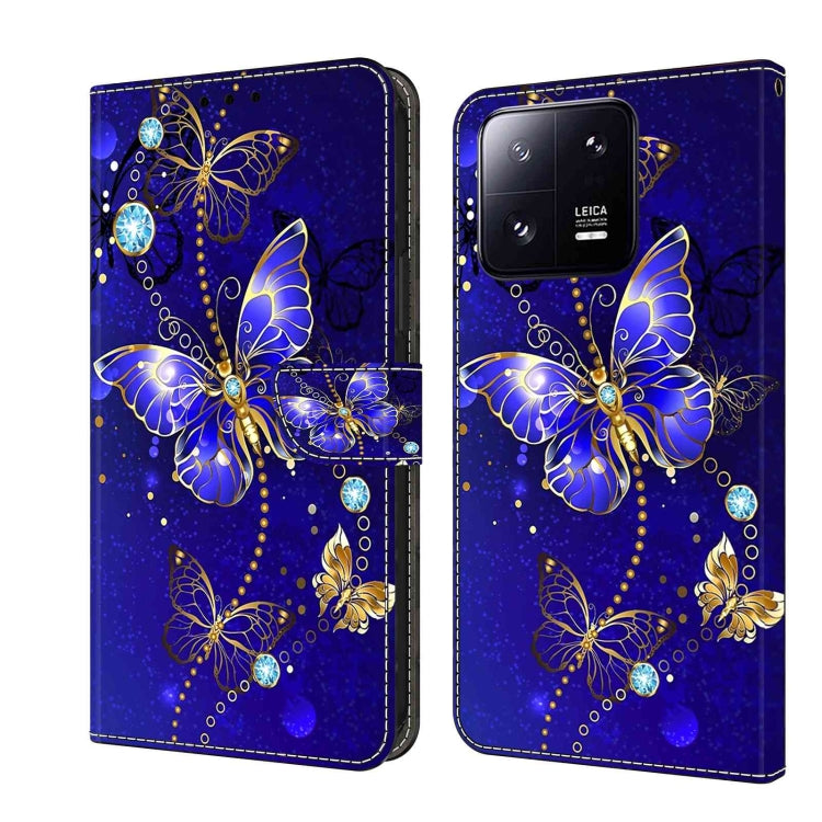 For Xiaomi 13 Pro Crystal 3D Shockproof Protective Leather Phone Case(Diamond Butterfly)