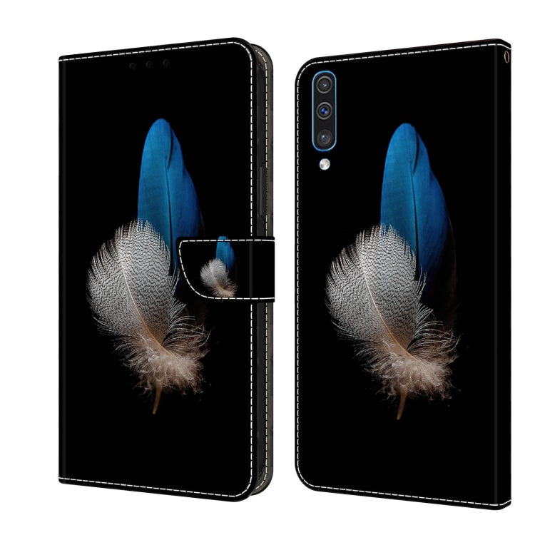 For Samsung Galaxy A50 Crystal 3D Shockproof Protective Leather Phone Case(Two Branches)