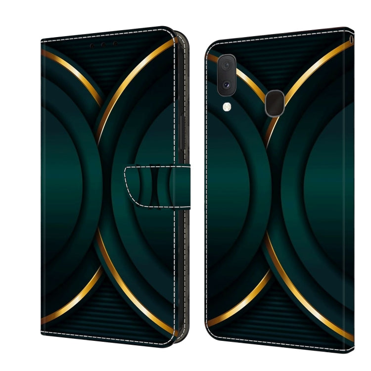 For Samsung Galaxy S10e Crystal 3D Shockproof Protective Leather Phone Case(Gold Outline)