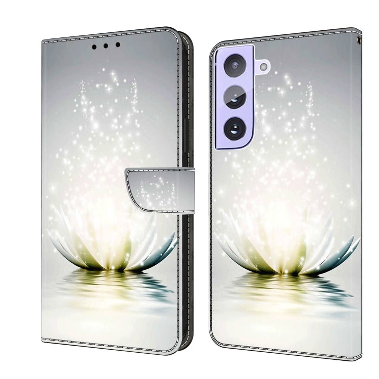 For Samsung Galaxy S21+ Crystal 3D Shockproof Protective Leather Phone Case(Light Lotus)