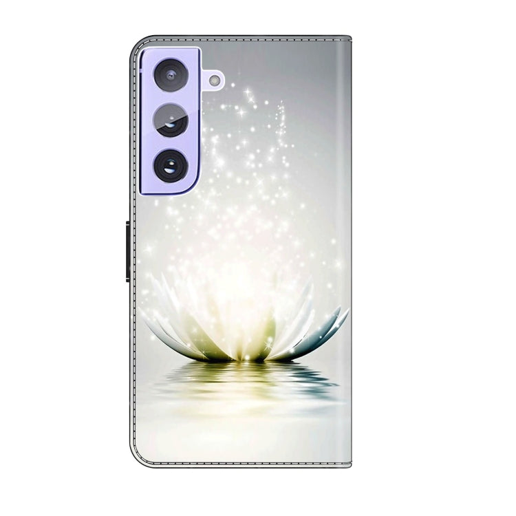 For Samsung Galaxy S21+ Crystal 3D Shockproof Protective Leather Phone Case(Light Lotus)