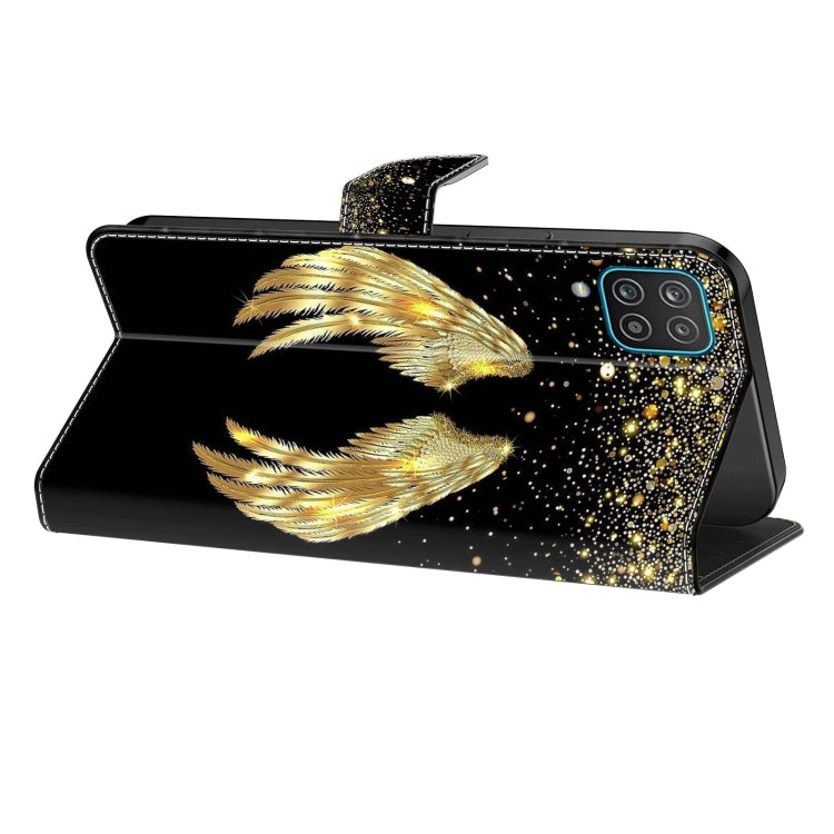 For Samsung Galaxy S23 Ultra Crystal 3D Shockproof Protective Leather Phone Case(Golden Wings)