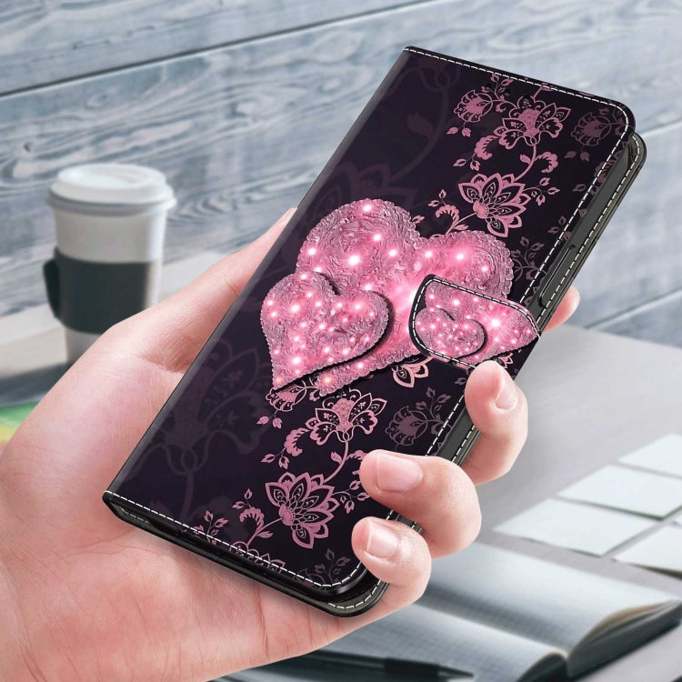 For Samsung Galaxy S23 Ultra Crystal 3D Shockproof Protective Leather Phone Case(Lace Love)