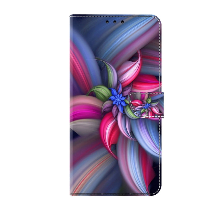 For Samsung Galaxy S23 Ultra Crystal 3D Shockproof Protective Leather Phone Case(Colorful Flower)