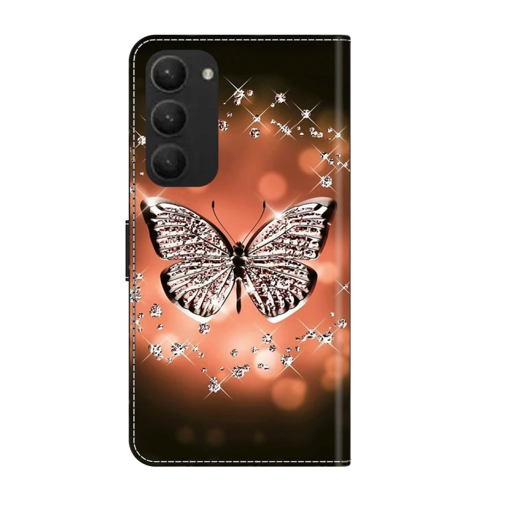 For Samsung Galaxy S23+ Crystal 3D Shockproof Protective Leather Phone Case(Crystal Butterfly)