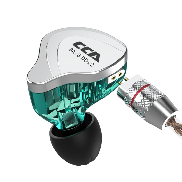 CCA CCA-C10 3.5mm Gold Plated Plug Ten Unit Hybrid Wire-controlled In-ear Earphone, Type:without Mic(Sapphire Cyan) - free shipping - PMC Jewellery - Order now!