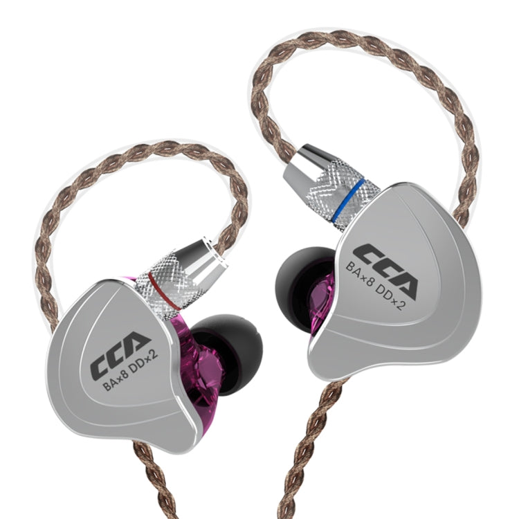 CCA CCA-C10 3.5mm Gold Plated Plug Ten Unit Hybrid Wire-controlled In-ear Earphone, Type:without Mic(Streamer Purple) - free shipping - PMC Jewellery - Order now!