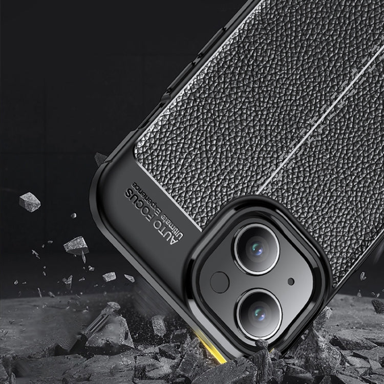 For iPhone 15 Litchi Texture Shockproof TPU Phone Case(Black) - free shipping - PMC TechLife - Order now!