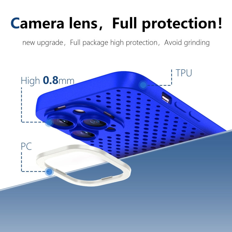 For iPhone 14 Pro Hollow Heat Dissipation TPU Phone Case(Blue)