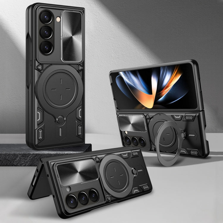 For Samsung Galaxy Z Fold5 CD Texture Sliding Camshield Magnetic Holder Phone Case(Blue) - free shipping - PMC TechLife - Order now!