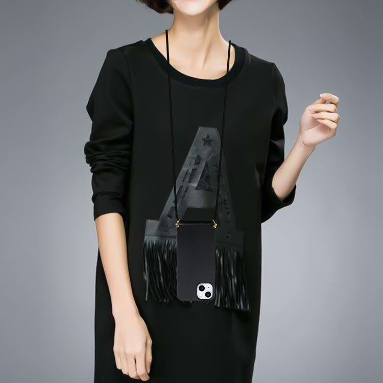 For iPhone 15 Plus Wheat Straw Material + TPU Phone Case with Lanyard(Black) - free shipping - PMC TechLife - Order now!