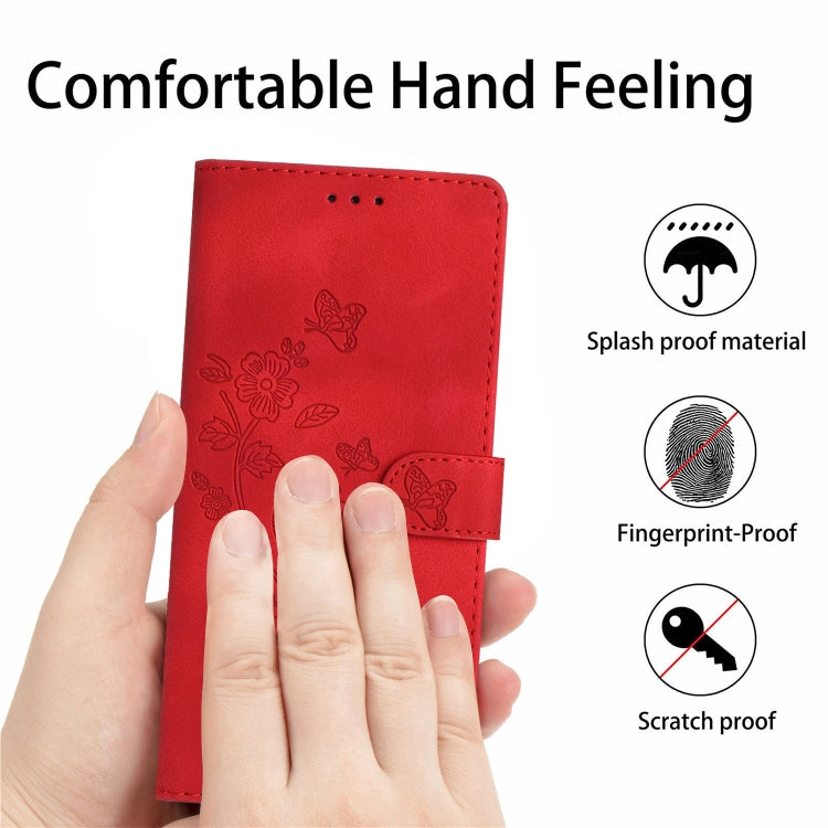 For Xiaomi Redmi Note 11 Pro 5G Global Flower Butterfly Embossing Pattern Leather Phone Case(Red)