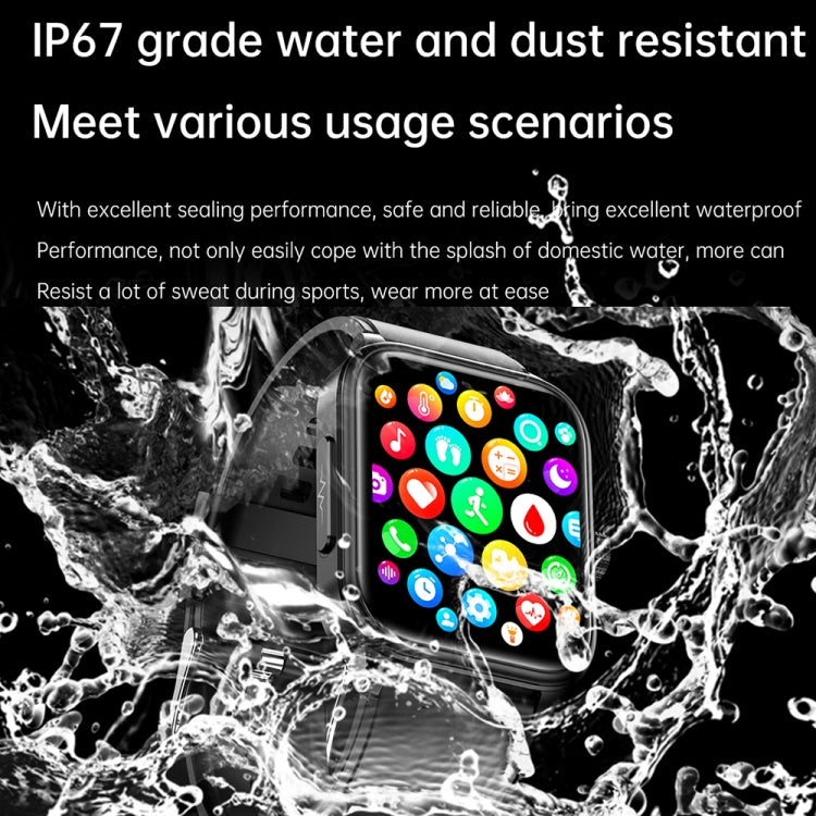 ET540 1.91 inch IP67 Water-resistant Silicone Band Smart Watch, Support ECG / Non-invasive Blood Glucose Measurement(Black)