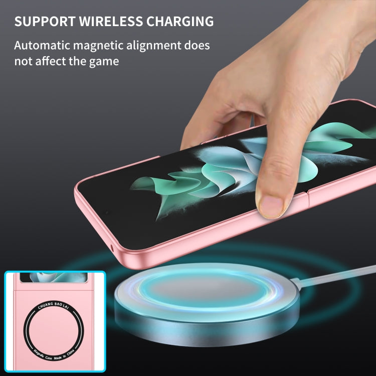 For Samsung Galaxy Z Flip5 5G Magsafe Magnetic Folding PC Phone Case(Pink)