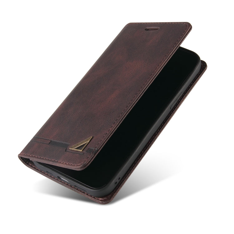 For Xiaomi Redmi Note 12 India/Poco X5 GQUTROBE Skin Feel Anti-theft Brush Horizontal Flip Leather Case with Holder(Brown) - free shipping - PMC TechLife - Order now!