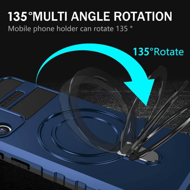 For Samsung Galaxy S21 FE 5G MagSafe Magnetic Holder Phone Case(Blue) - Galaxy S22 Ultra 5G Cases by PMC TechLife | Online Shopping South Africa | PMC TechLife