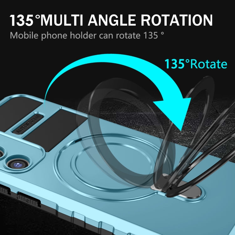 For Samsung Galaxy S23 5G MagSafe Magnetic Holder Phone Case(Light Blue) - Galaxy S23 5G Cases by PMC TechLife | Online Shopping South Africa | PMC TechLife