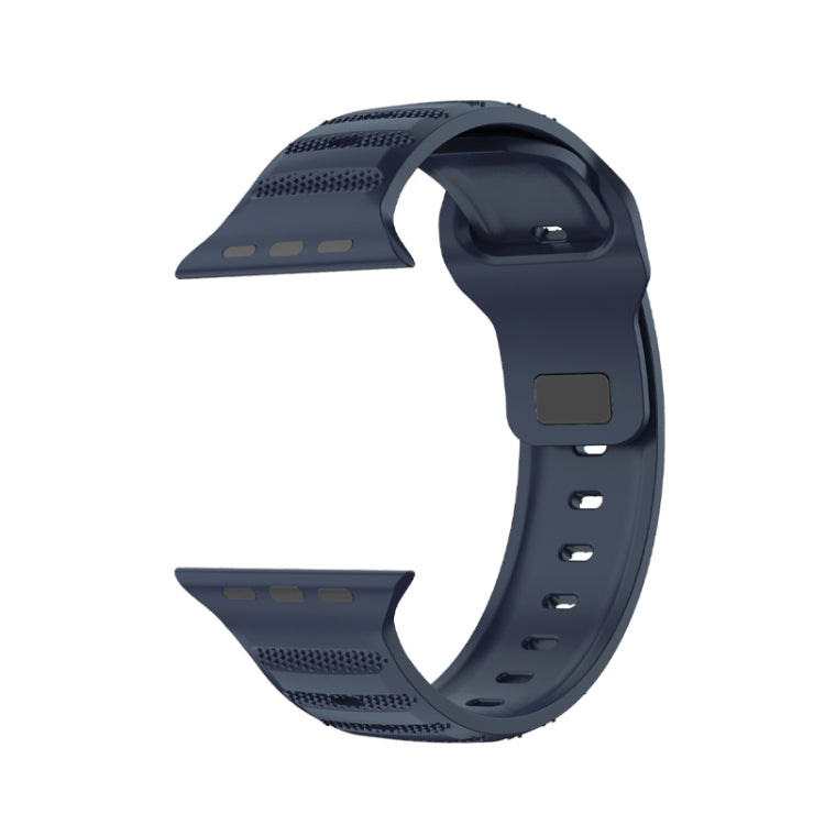 For Apple Watch 8 41mm Dot Texture Fluororubber Watch Band(Midnight Blue)