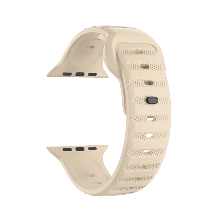 For Apple Watch SE 44mm Dot Texture Fluororubber Watch Band(Starlight)